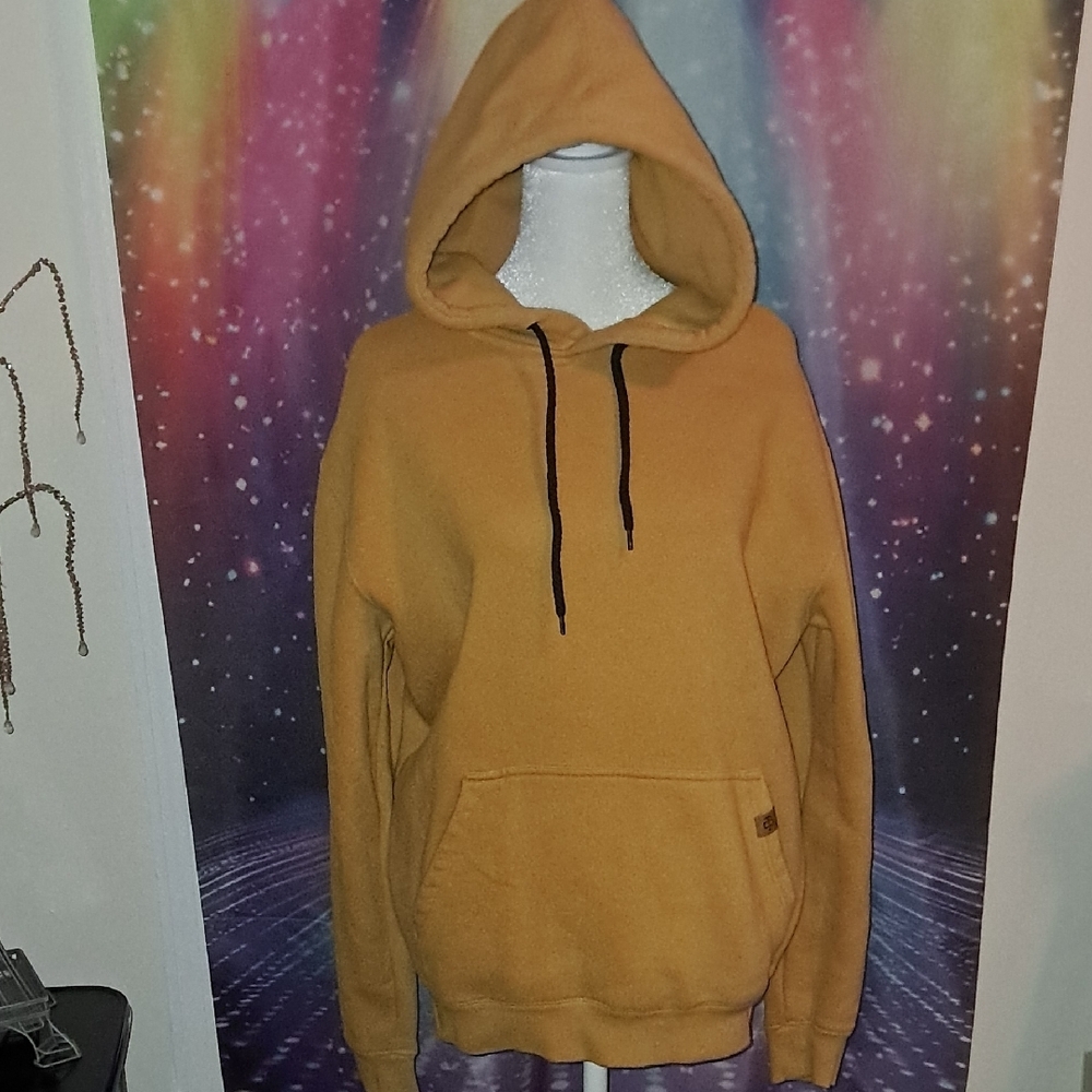 Troll Co. Men's Yellow Pullover Hoodie with Black Drawstrings
